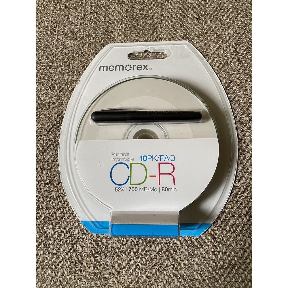 Memorex 10 Pack CD-R 52X 700MB 80 Min Sealed with Bonus CD‎ Marker Brand New